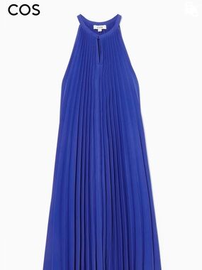 COS Halterneck Pleated Midi Dress
